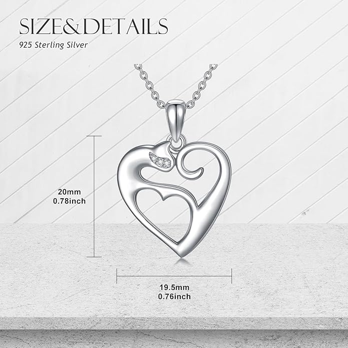 Diamond Black Cat Necklace for Women 925 Sterling Silver Cat on Moon Necklace Pendant Black Cat Jewelry Gifts for Women Mom Wife Girlfriend Daughter Girls