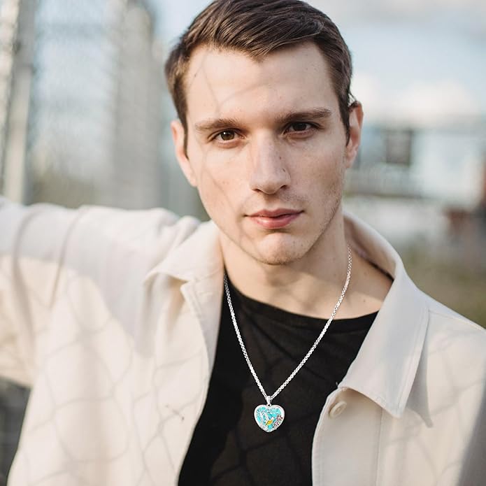 Picture Locket Necklace for Women Men Rose 14K Real Gold 925 Sterling Silver Jewelry Heart Locket Necklace that Holds Pictures Tree of Life Viking Wolf Celtic Knot St Christopher St Michael Pendant