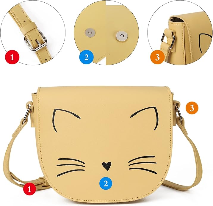Gladdon Crossbody Bags for Teen Girls Small Fashion Preteen Purses Cat Birthday Gift for Girl
