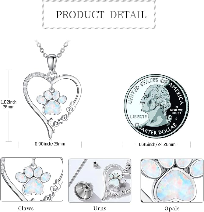 Urn necklace for Ashes 925 Sterling Silver Opal/Turquoise/Moonstone/Moss agate Pendant Cremation Memory Jewelry Keepsake Gifts for Women