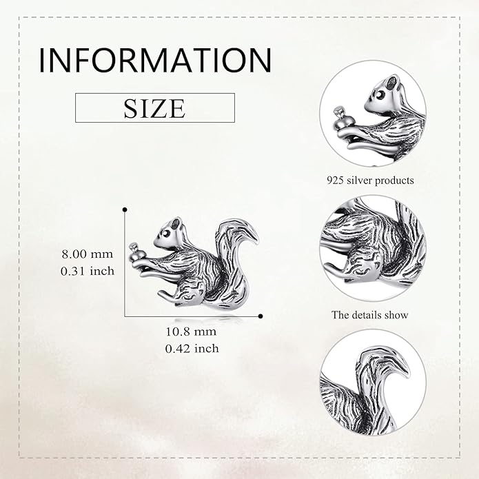 Sterling Silver Cat / Cow / Pig / Bunny / Squirrel / Giraffe / Highland Cow / Lion / Chicken / Ladybug / Star / Moon Stud Earrings for Women Cute Animal Post Earrings Hypoallergenic Animal Jewelry Gift for Teens Girls
