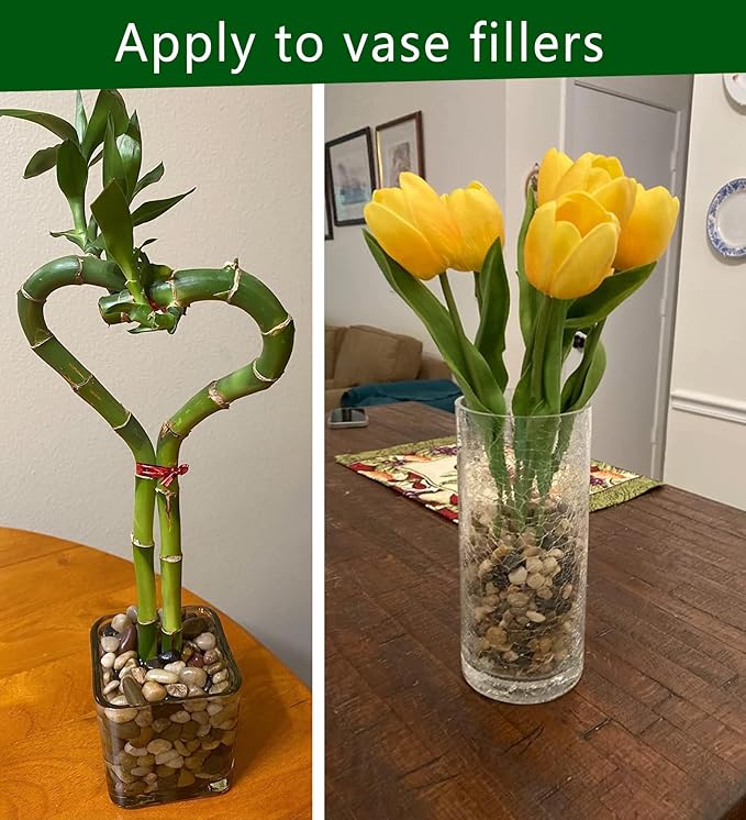 Voulosimi 12 LBS River Rock Stones, Natural Decorative Polished Mixed Pebbles Gravel,Outdoor Decorative Stones for Plant Aquariums, Landscaping, Vase Fillers