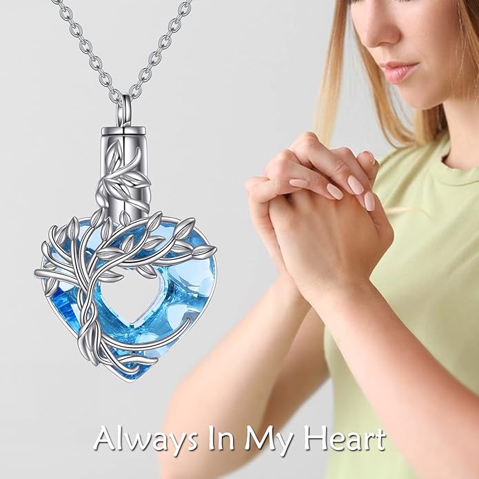 TIGER RIDER Urn Necklace for Ashes for Women 925 Sterling Silver Cremation Jewelry for Ashes