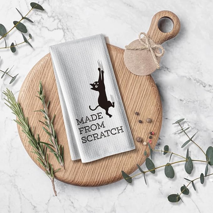 Funny Cat Scratch Kitchen Towels,Sweet Gifts Dish DéCor,16 X 24inch Cute Hand Dishcloth,Absorbent Tea Towel,Ideal Gift for Lover Owners Mom Hostess Women New Home Housewarming