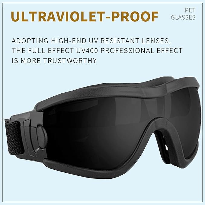 Small Dog Sunglasses with Adjustable Strap UV Protection, Winproof Puppy Sunglasses, Suitable for Dogs Eyes Protection,Soft Dog Goggles
