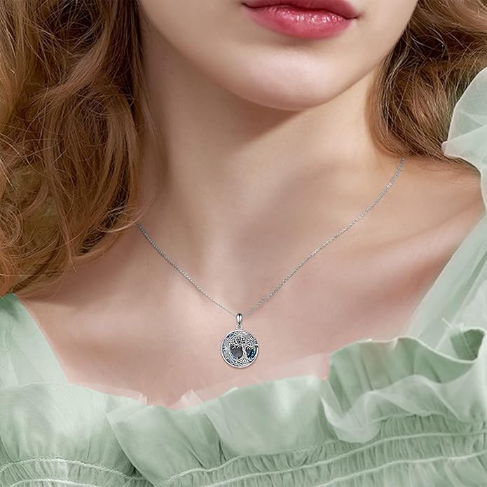 Tree of Life Urn Necklaces for Ashes 925 Sterling Silver Tree of Life Crystal Cremation Jewelry for Ashes Memory Jewelry for Women Men