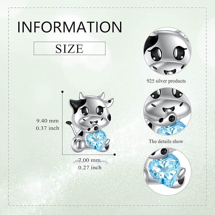 Sterling Silver Cat / Cow / Pig / Bunny / Squirrel / Giraffe / Highland Cow / Lion / Chicken / Ladybug / Star / Moon Stud Earrings for Women Cute Animal Post Earrings Hypoallergenic Animal Jewelry Gift for Teens Girls