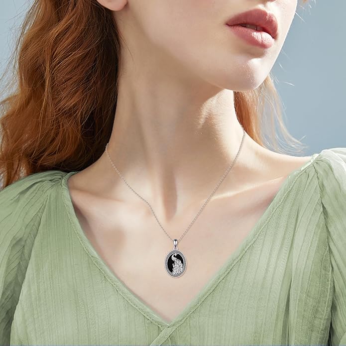 Black Onyx Necklace Raven/Phoenix/Peacock Necklace Gothic Jewelry Gifts for Women Men