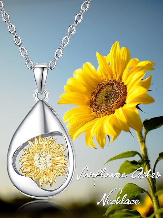 TANGPOET Teardrop Ashes Necklace 925 Sterling Silver Urn Necklace, Cremation Jewellery for Ashes Pendant, Gifts for Women Ladies, with Funnel Filler Kit