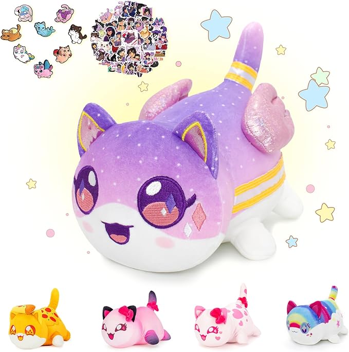 KOWSI Goddess Cat Plush Toys Blind Box Cat Plush Series-100% Polyester Embroidery Plush Pillow-Cute Popular Cat Plush Collectibles (Goddess Cat Plush)