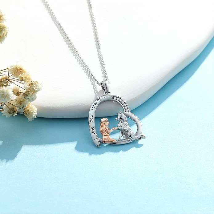 Sterling Silver Cute Animal Pendant Necklace Fox/Snake/Unicorn/Owl on Moon/Rabbit/Horse Necklace Jewelry Gifts for Women Mom Sister