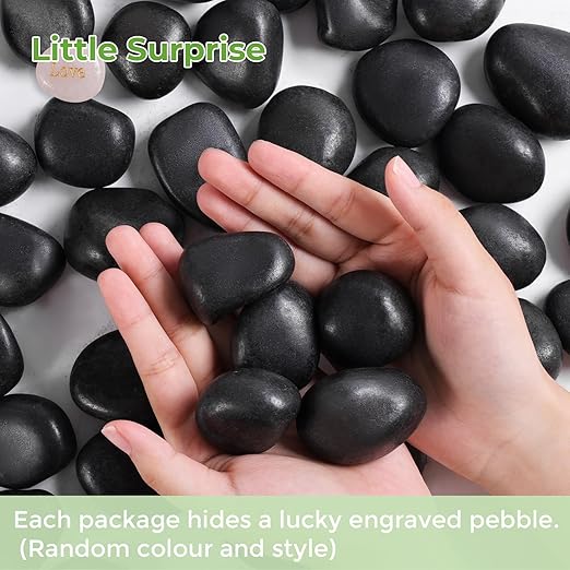 SIDONG 5 lbs Black River Rocks, 1.2-2 Inches Polished Pebbles for Indoor Plants, Aquarium Rocks Used in Fish Tank, Decorative Stones for Plants, Vases, Home DΓ©cor, Crafting, Garden Landscaping