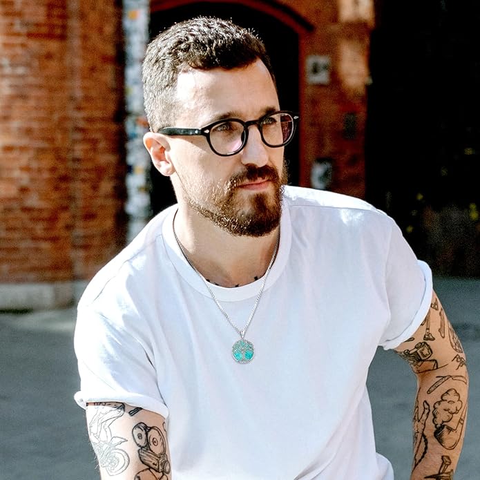 Picture Locket Necklace for Women Men Rose 14K Real Gold 925 Sterling Silver Jewelry Heart Locket Necklace that Holds Pictures Tree of Life Viking Wolf Celtic Knot St Christopher St Michael Pendant