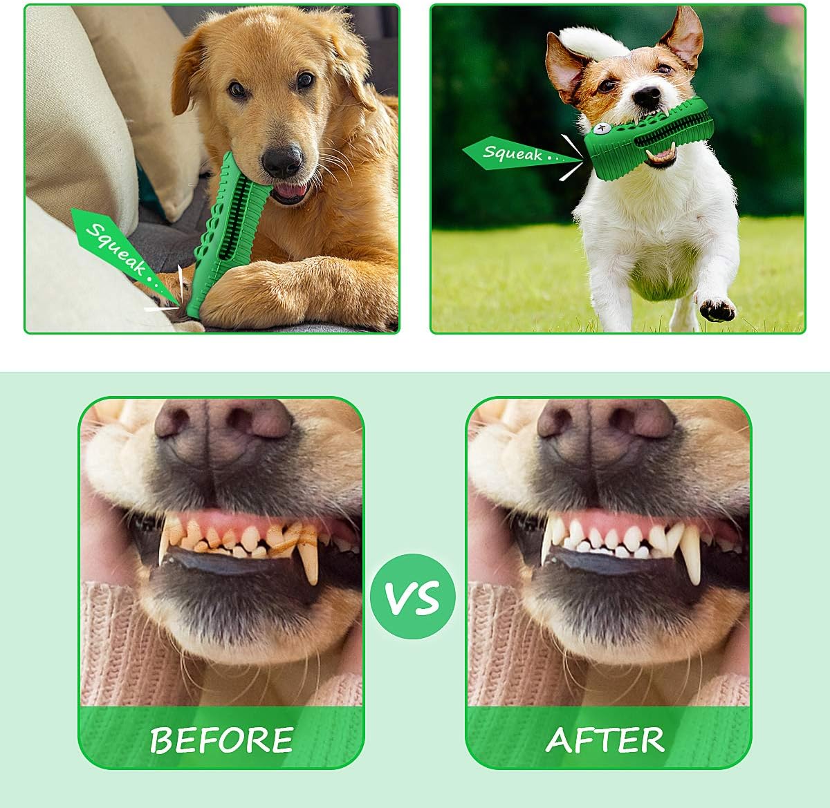 Dog Toys for Aggressive Chewers Large Medium Breed, Indestructible Dog Toothbrush Chew Toys, Squeaky Interactive Tough Extremely Durable, Dogs Toys to Keep Them Busy