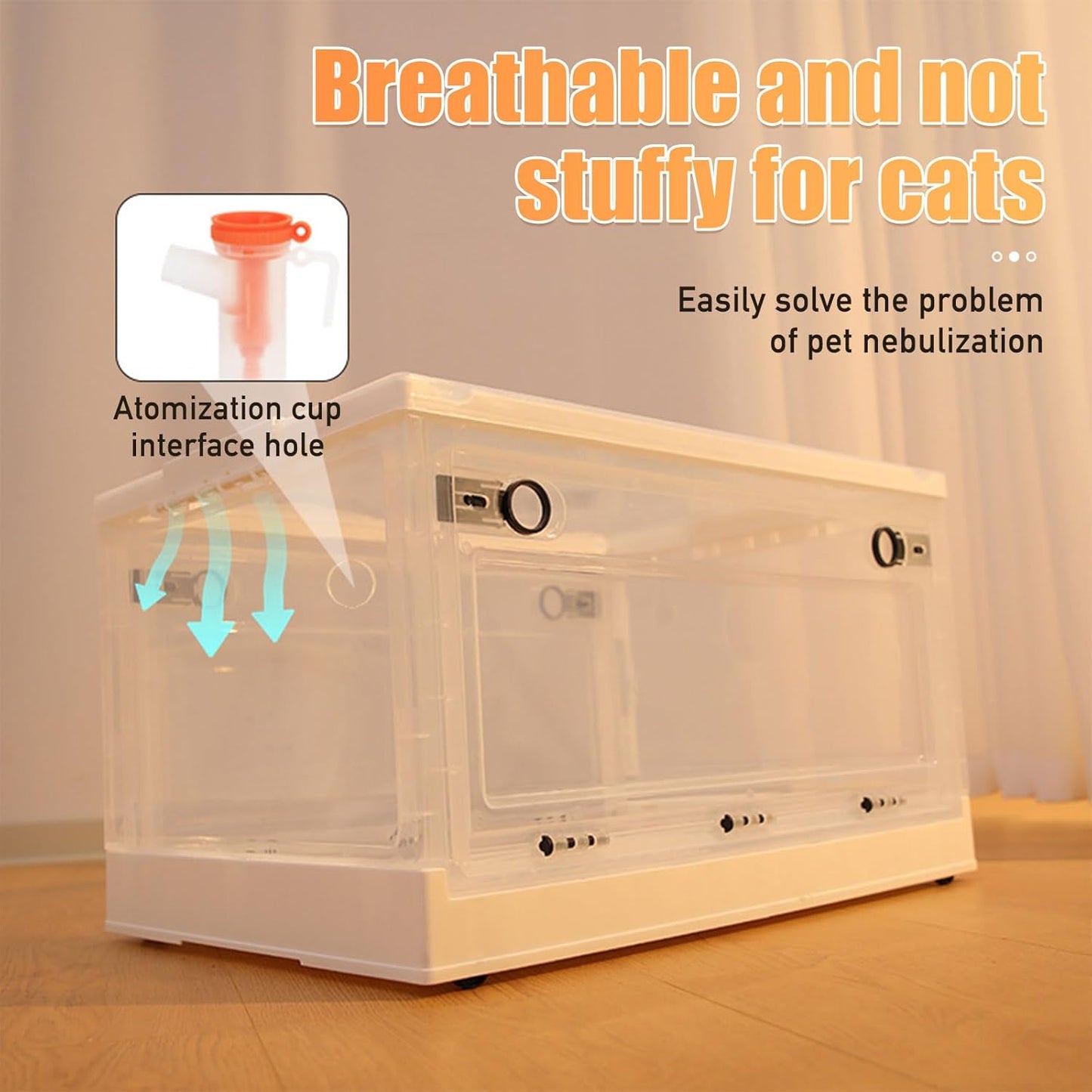 PakaLife Portable Oxygen Tank cat&Dog for pet cage,Dog&cat Inhaler,Puppy Incubator&cat Nebulizer,Built-in Ventilation for Pets up to 30lbs(Mid