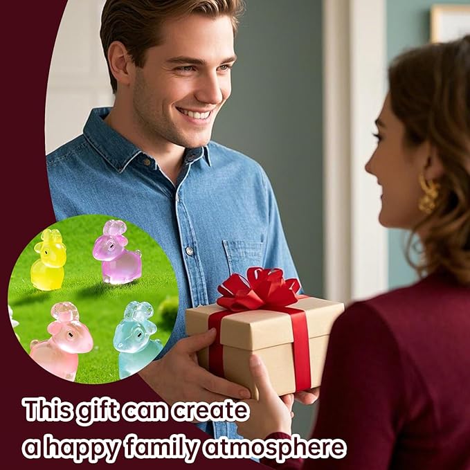 Mini Resin Goats Bulk 100Pcs Ornaments Glow in The Dark Animal Figurines DIY Accessories for Desk or Farm