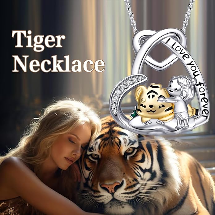 Cat Squirrel Llama Raccoon Tiger Cheetah Elephant Fox Sloth Koala Monkey Horse Dinosaur Axolotl Necklace Animal Pendant Heart Necklace 925 Sterling Silver