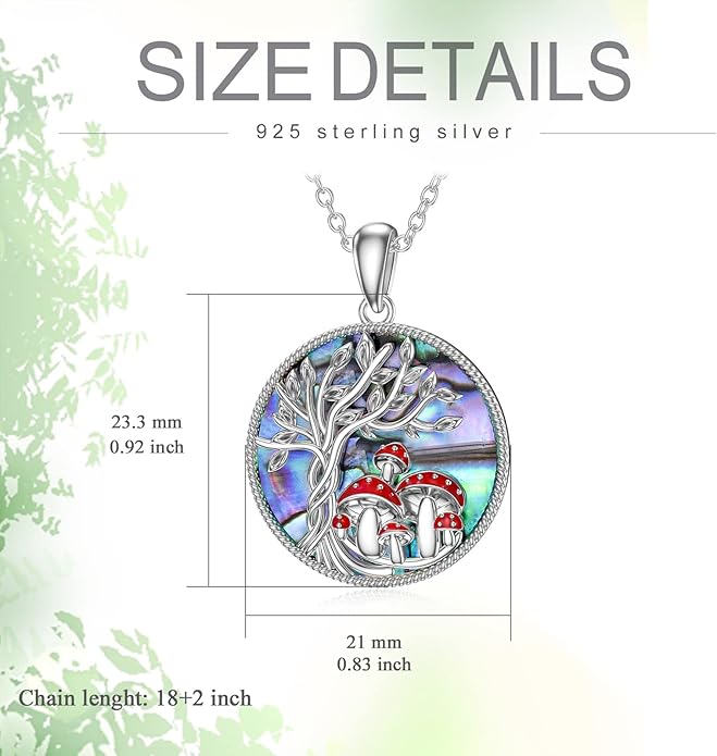 TOUPOP Tree of Life Animal Necklace 925 Sterling Silver Crystal/Abalone Shell Animal Pendant Jewelry Birthday Mothers Day Gifts for Women Mom Wife Her