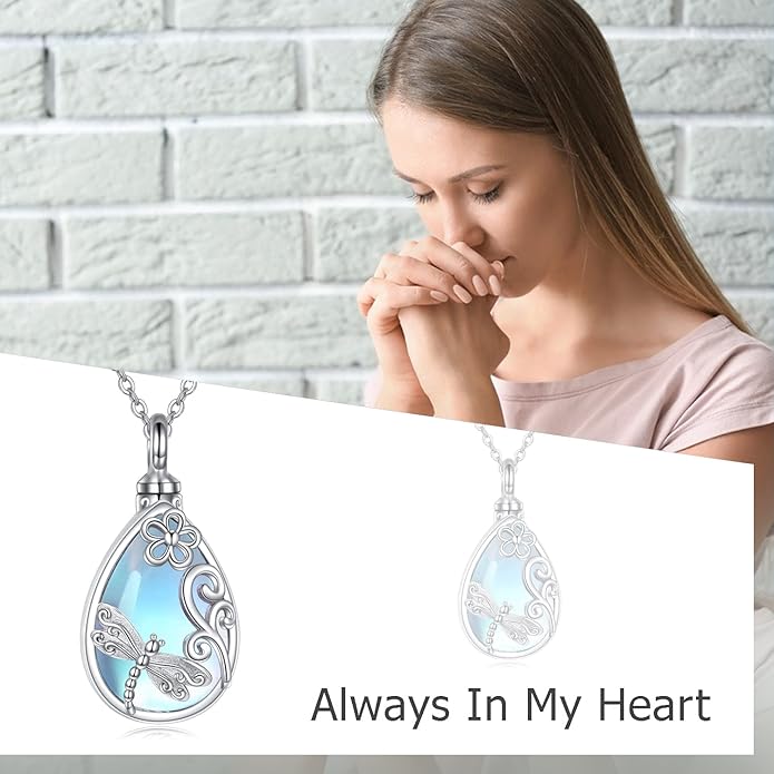Butterfly/Dragonfly Urn Necklace for Ashes 925 Sterling Silver Celtic Knot Butterfly/Dragonfly Pendant Cremation Keepsake Necklace for Women Jewelry