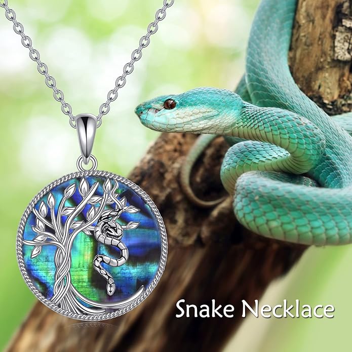 TOUPOP Tree of Life Animal Necklace 925 Sterling Silver Crystal/Abalone Shell Animal Pendant Jewelry Birthday Mothers Day Gifts for Women Mom Wife Her