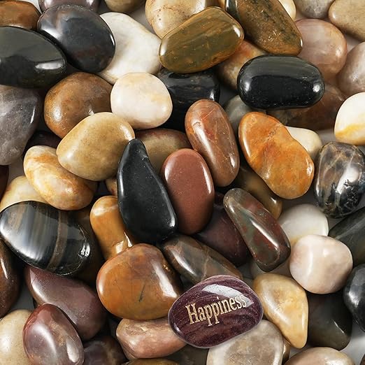 SIDONG 5 lbs Mixed River Rocks, 1.2-2 Inches Highly Polished Pebbles for Indoor Plants, Aquarium Rocks Used in Fish Tank, Decorative Stones for Plants, Vases, Home DΓ©cor, Crafting, Garden Landscaping
