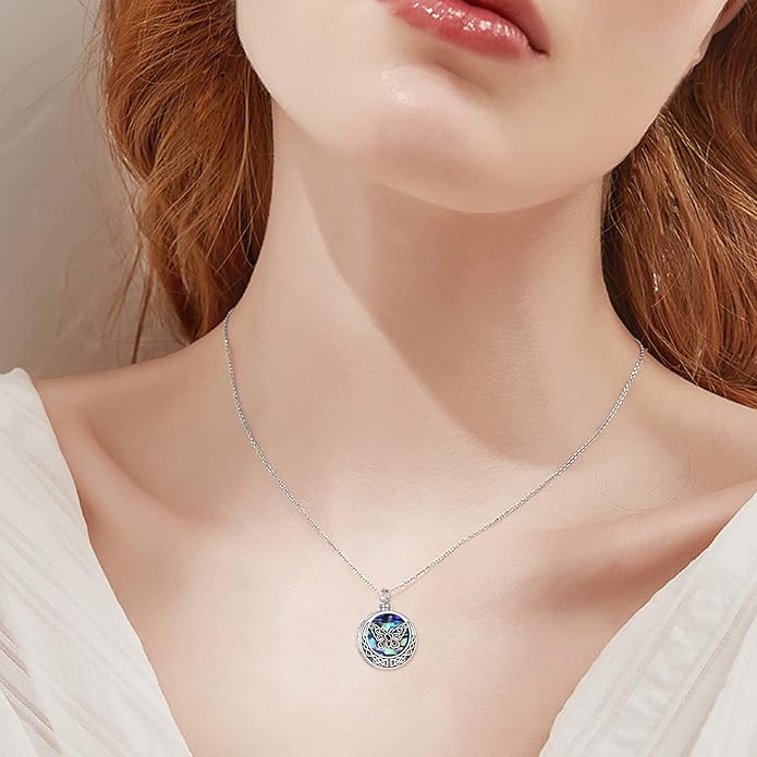 URONE Urn Necklaces for Ashes 925 Sterling Silver Abalone Shell Tree of Life Cremation Jewelry for Ashes Memory Jewelry for Women Men
