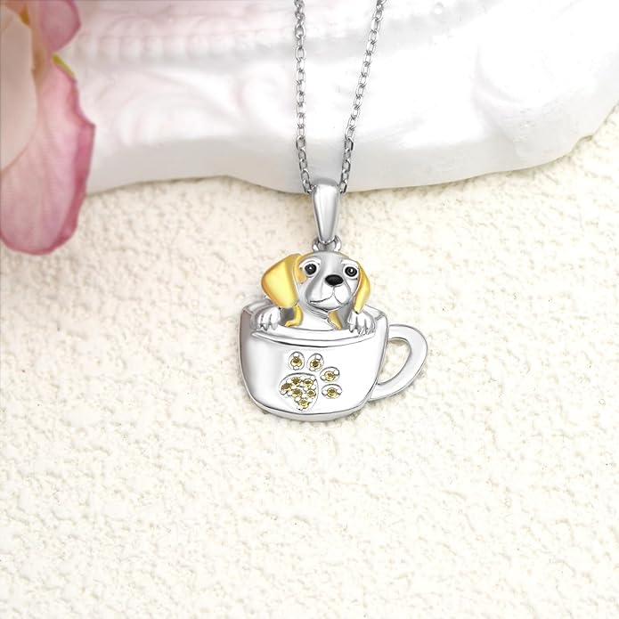 Black Cat/Pug/Boston Terrier/Capybara/Yorkie/Beagle/Maltese/Corgi Necklace 925 Sterling Silver Cute Animal Jewelry for Women
