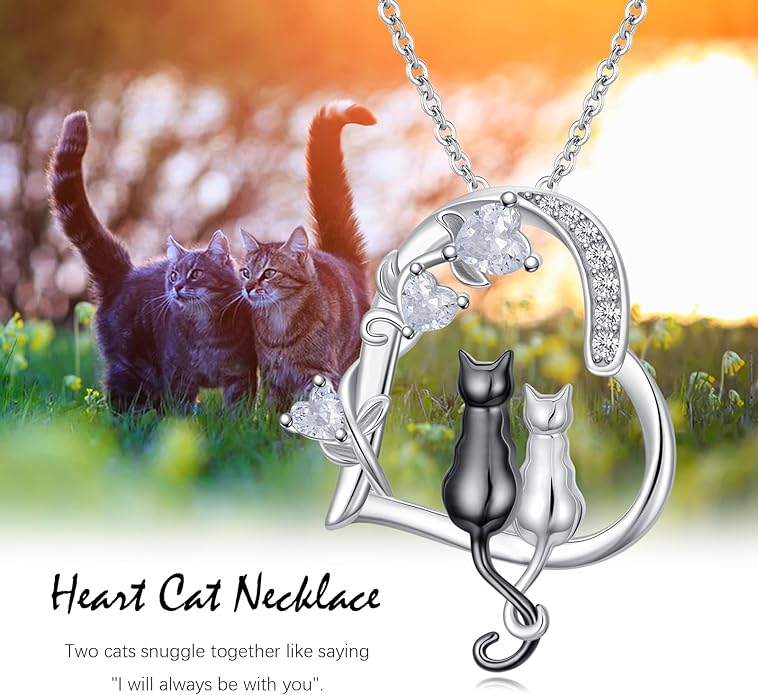 Heart Animal Necklace 925 Sterling Silver Cute Animal Pendant Jewelry Birthday Gifts for Women Girlfriend Mom Animal Lovers