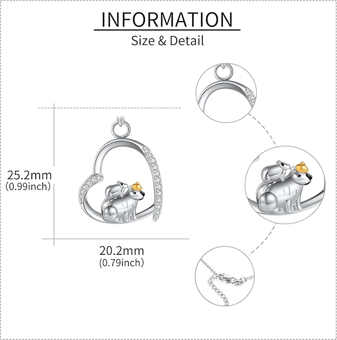 Sterling Silver Cute Animal Pendant Necklace Fox/Snake/Unicorn/Owl on Moon/Rabbit/Horse Necklace Jewelry Gifts for Women Mom Sister