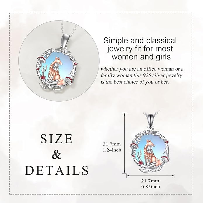YAFEINI Animal Necklace Sterling Silver Moonstone/Turquoise/Abalone Shellfish Pendant Animal Necklace Cute Animal Jewelry Birthday Gifts Woman