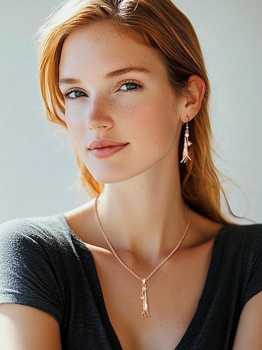 U7 Cat Pendant Necklace for Women Stainless Steel Cute Kitty Cat Jewelry Gift