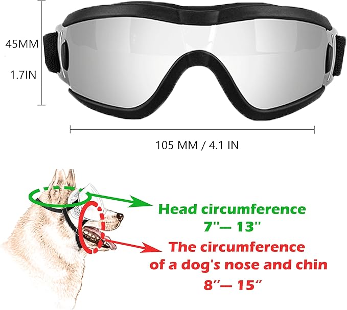 Small Dog Sunglasses with Adjustable Strap UV Protection, Winproof Puppy Sunglasses, Suitable for Dogs Eyes Protection,Soft Dog Goggles