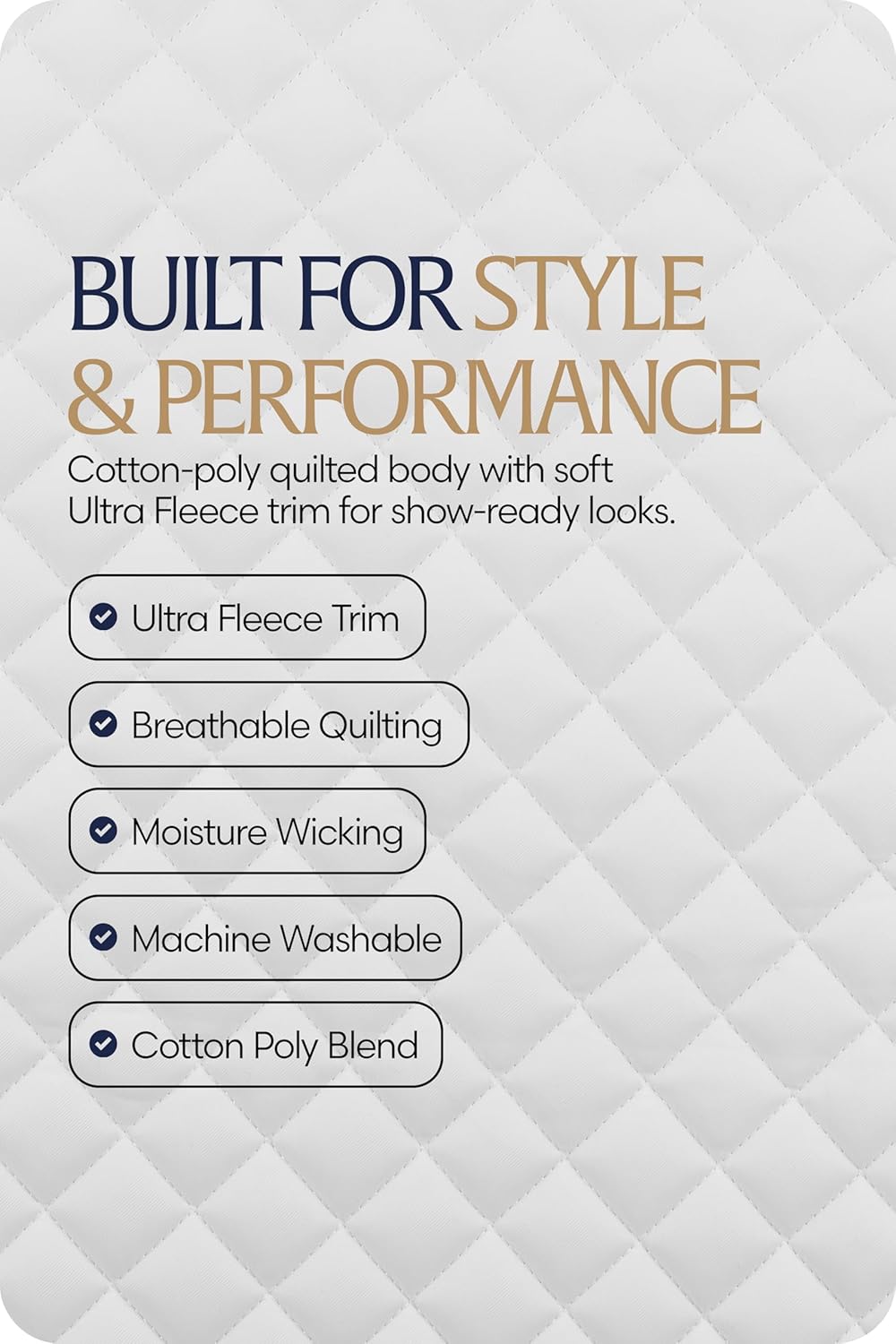 Equinavia Eidsvoll Forward Cut Shaped English Saddle Pad for Show Jumping with Ultra Fleece Trim