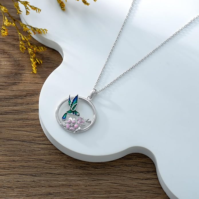 925 Sterling Silver Lab Grown Diamond Animal Necklace Cat/Bear/Bee/Dolphin/Dragonfly/Horse/Hummingbird/Koala/Parrot/Penguin/Pigeon/Sea Turtle/Starfish Lab Grown Diamond Necklace Gift for Women