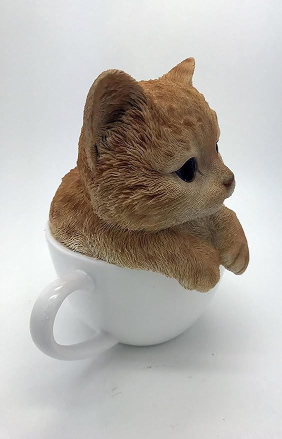 Pacific Giftware Adorable Teacup Pet Pals Cat Kittens Collectible Figurine 5.75 Inches