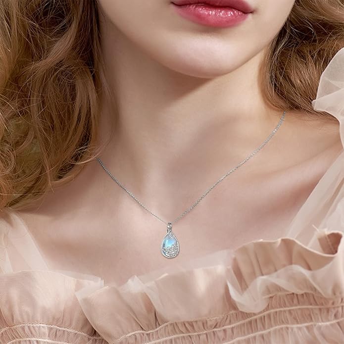 Butterfly/Dragonfly Urn Necklace for Ashes 925 Sterling Silver Celtic Knot Butterfly/Dragonfly Pendant Cremation Keepsake Necklace for Women Jewelry