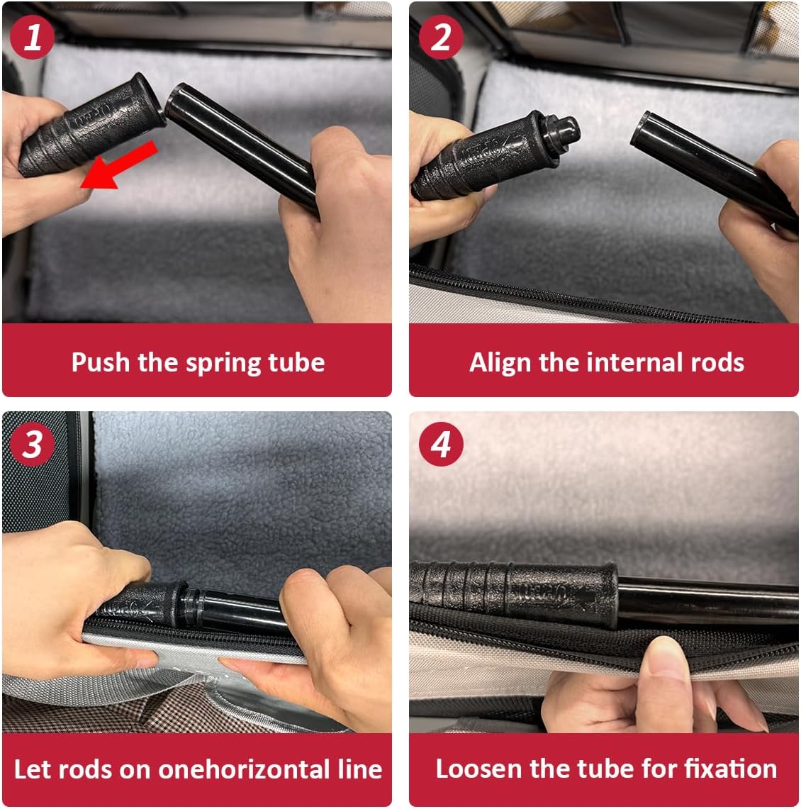 Extra Large Cat Carrier Soft Sided, Portable Small Dog Carrier for 2 Cats, 24"x16.5"x16" Car Travel Folding Comfortable Design, Red