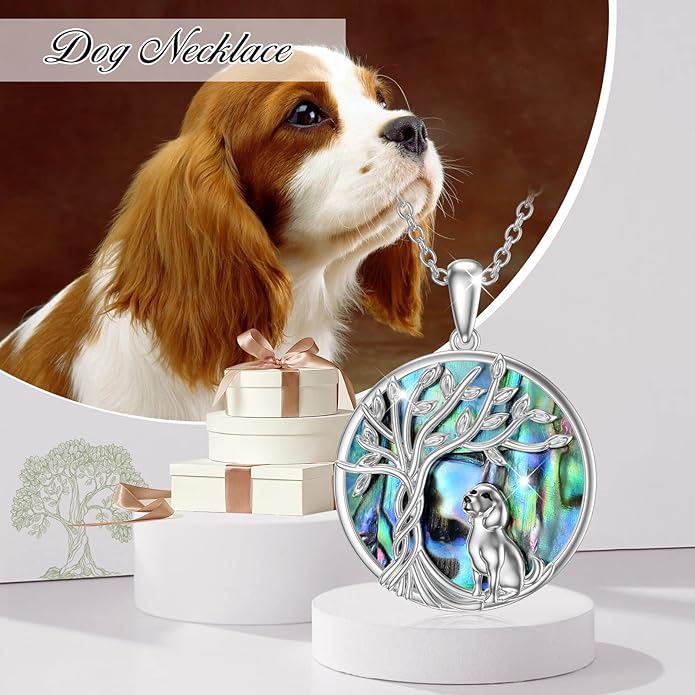 TOUPOP Tree of Life Animal Necklace 925 Sterling Silver Crystal/Abalone Shell Animal Pendant Jewelry Birthday Mothers Day Gifts for Women Mom Wife Her