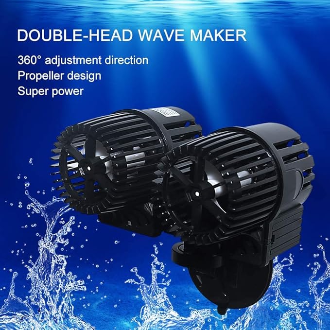 UPETTOOLS 6340 GPH Submersible Aquarium Circulation Pump - Adjustable 360° Wave Maker Powerhead for Fish Tanks - High Power Water Pump for Optimal Water Flow 24W(120-200Gallon)