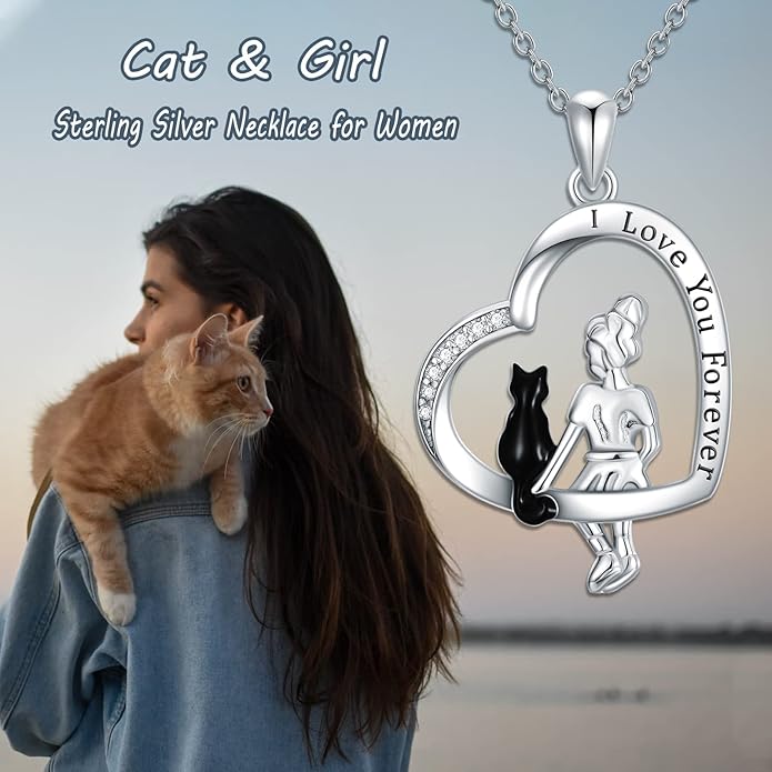 WINNICACA Sterling Silver Cat/Ladybugs/Cow/Cardinal/Hummingbird/Dragonfly Necklace for Women Exquisite Jewelry Gifts for Birthday, Christmas Gifts for Mother and Daughter