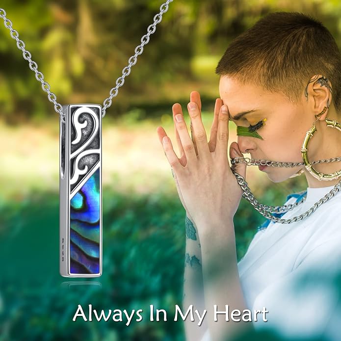 TIGER RIDER Urn Necklace for Ashes for Women 925 Sterling Silver Cremation Jewelry for Ashes