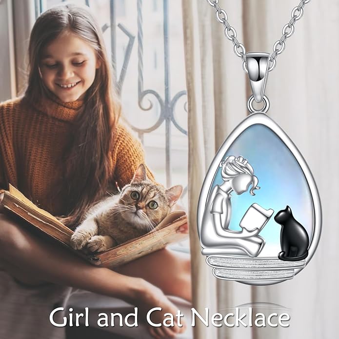 YFN 925 Sterling Silver Book Lover Necklace Reading Pendant for Women Graduation Gift Jewelry for Student Friends Classmate