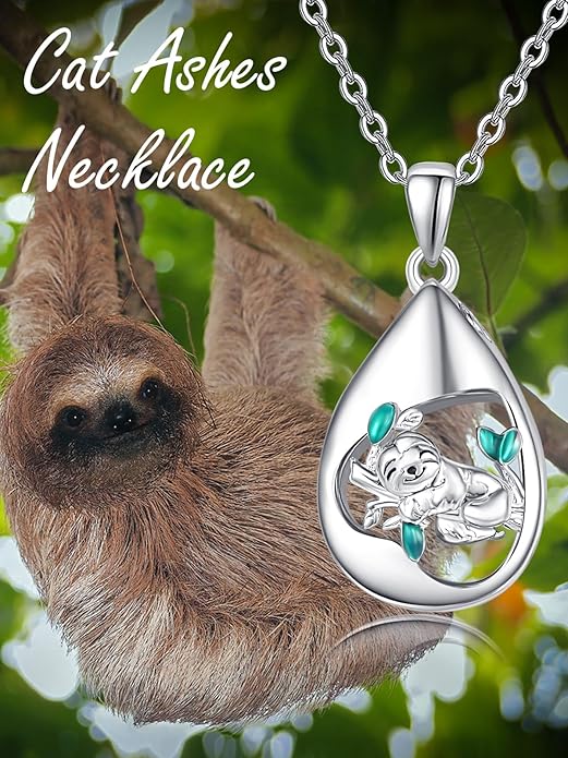 TANGPOET Teardrop Ashes Necklace 925 Sterling Silver Urn Necklace, Cremation Jewellery for Ashes Pendant, Gifts for Women Ladies, with Funnel Filler Kit