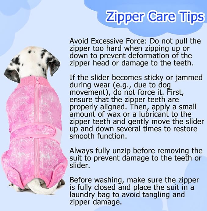 Lukovee Recovery Suit for Dogs, Zipper-On Onesie for Female Male Dog, Abdominal Wounds Cone E-Collar Alternative, Prevent Licking Spay (3XL, Pink Tie-dye)