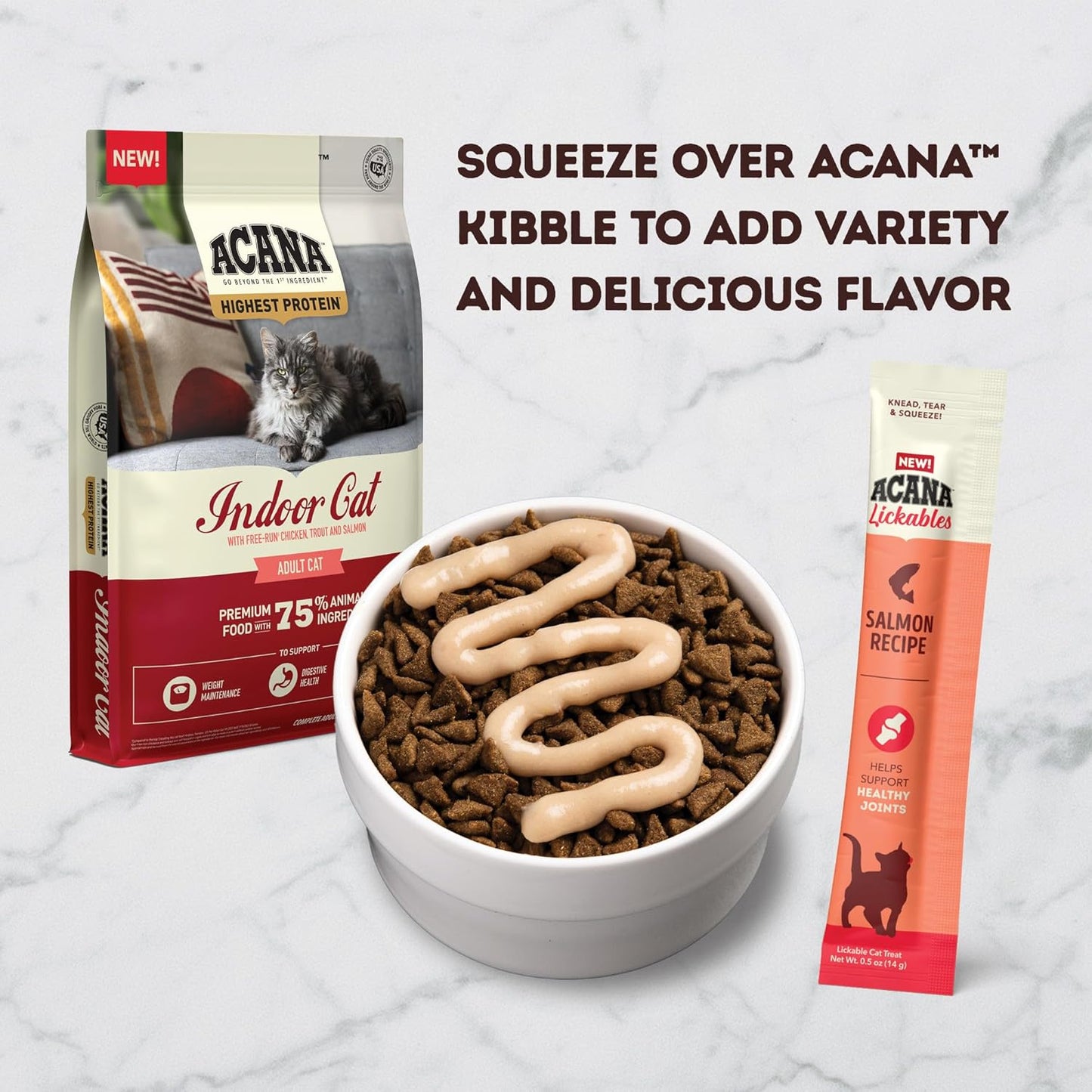 ACANA Lickables Cat Treats Salmon Recipe .5oz Tubes (5 Count)