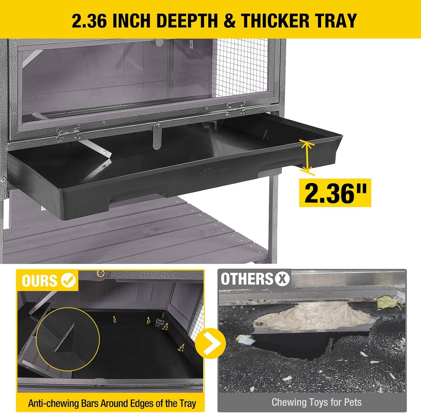 Guinea Pig Cage Metal Frame Hamster Cage Upgrade Anti-Chewing Rat House Indoor Outdoor Use Small Critter Habitat with Plastic Deep Not Leakage Pull Out Tray