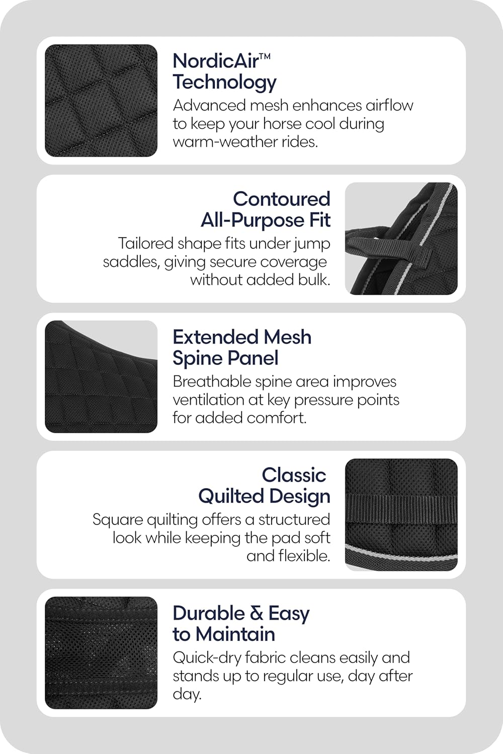 Equinavia Svalbard NordicAir™ Tech All Purpose Saddle Pad | Breathable Micromesh | Contoured Shape