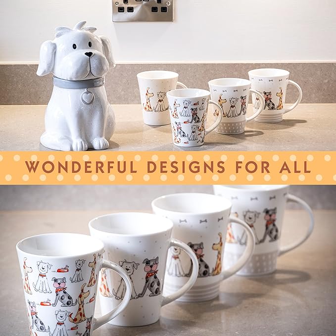 SPOTTED DOG GIFT COMPANY Dog Dish Towels, 2 Pack Decorative Kitchen Towels, 100% Cotton Absorbent Tea Towel Set for Drying Dishes, Animal Themed Kitchenware & Gifts for Dog Lovers 20"x28"