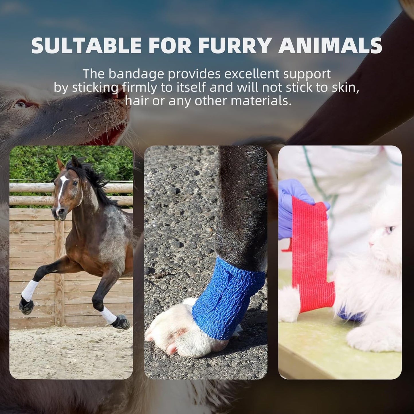 OK TAPE Self Adherent Cohesive Bandages Wrap - 12Packs, 3" x 5 Yards, Non-Woven Self Adhesive Bandage Wrap for Thumb, Finger, Wrist, Ankle, Vet Wrap Bandages Tape (Mixed Colors)