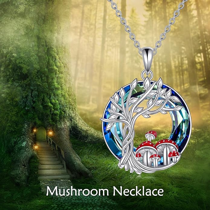 TOUPOP Tree of Life Animal Necklace 925 Sterling Silver Crystal/Abalone Shell Animal Pendant Jewelry Birthday Mothers Day Gifts for Women Mom Wife Her